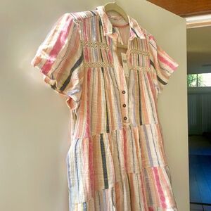 Anthropologie Georgina Tiered Shirtdress